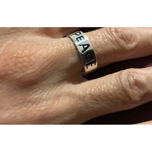 Sterling Silver Peace Band Ring Size 8 - Picture 8 of 16
